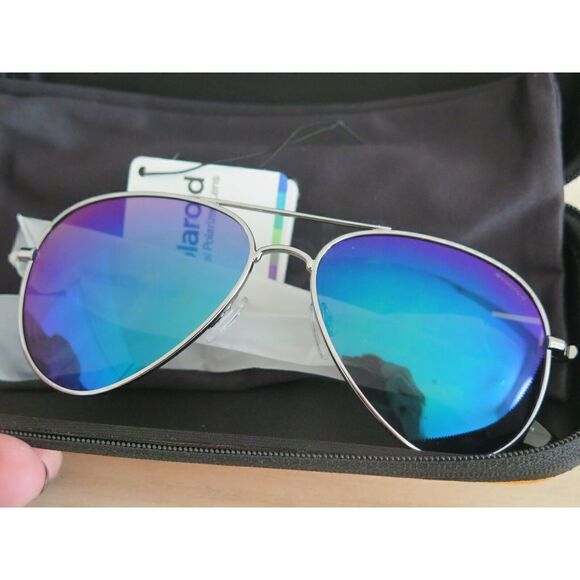 POLAROID P4139B Aviator Blue Green Mirror Mens Sunglasses Polarized - Picture 1 of 12